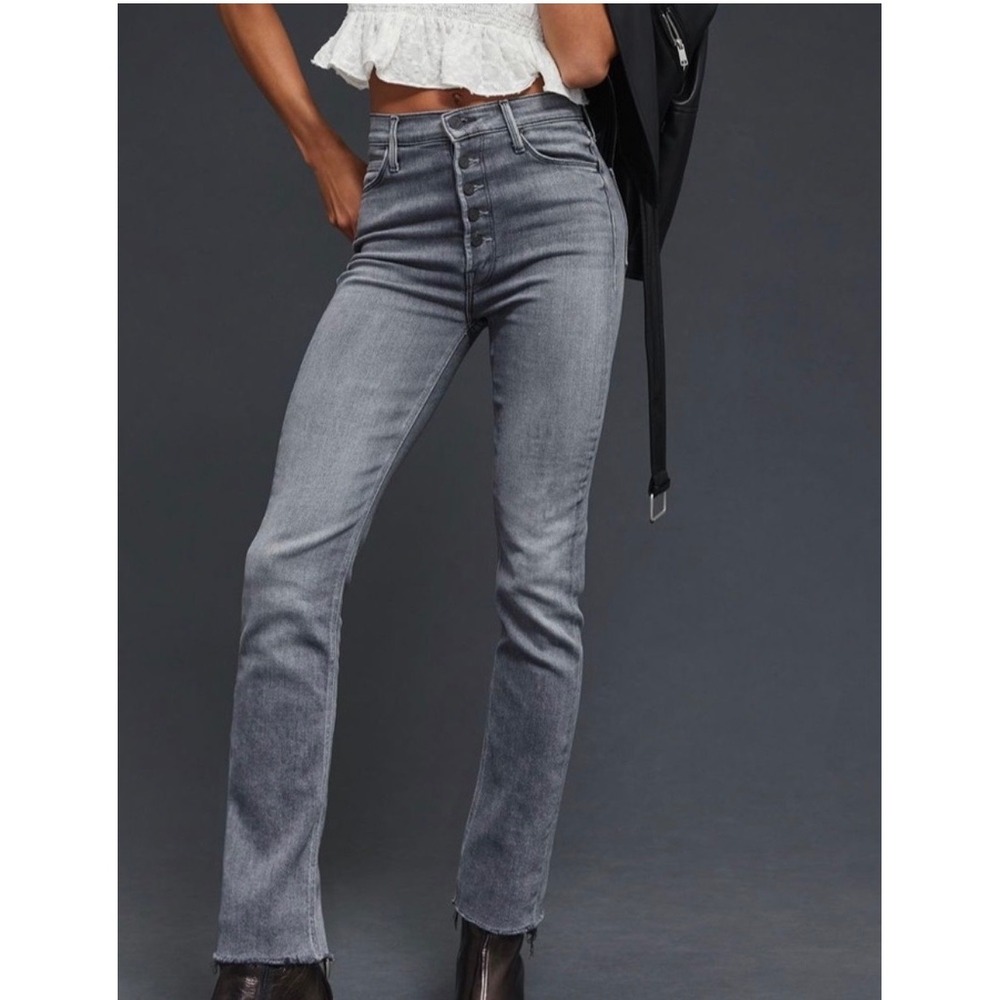 Mother Denim Pixie Dazzler Ankle Fray Jeans Womens‎ 26 Gray Frayed Hem NWOT